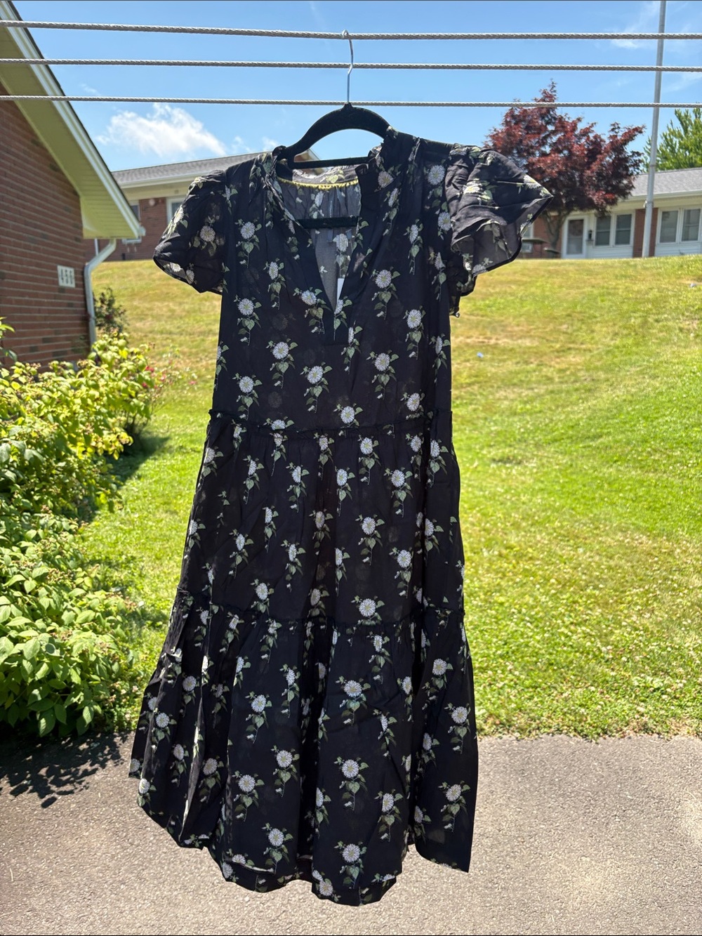 New Anthropologie Ruffle-Sleeve Dress, XXS